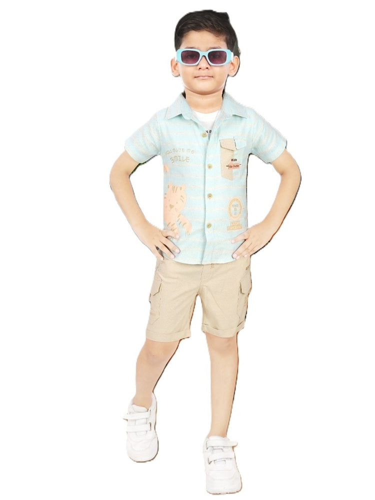 Big Fun Kids Printed Shirt and T-shirts with Shorts