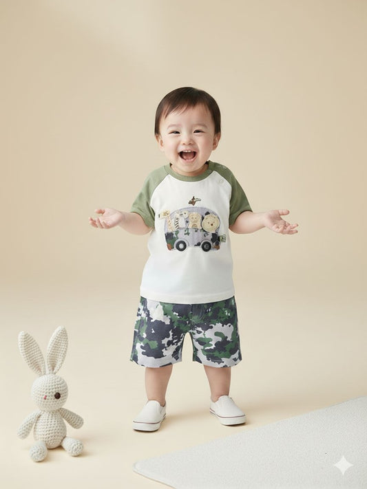 Pompidou Baby Boys Casual Shirt with Shorts