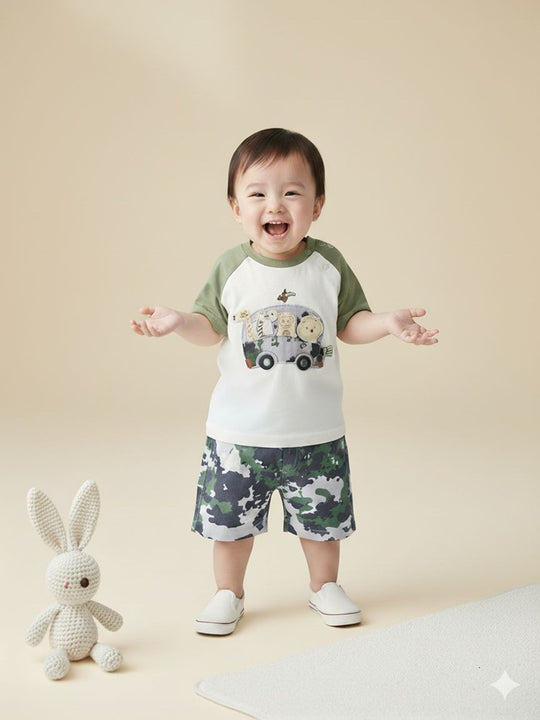 Pompidou Baby Boys Casual Shirt with Shorts