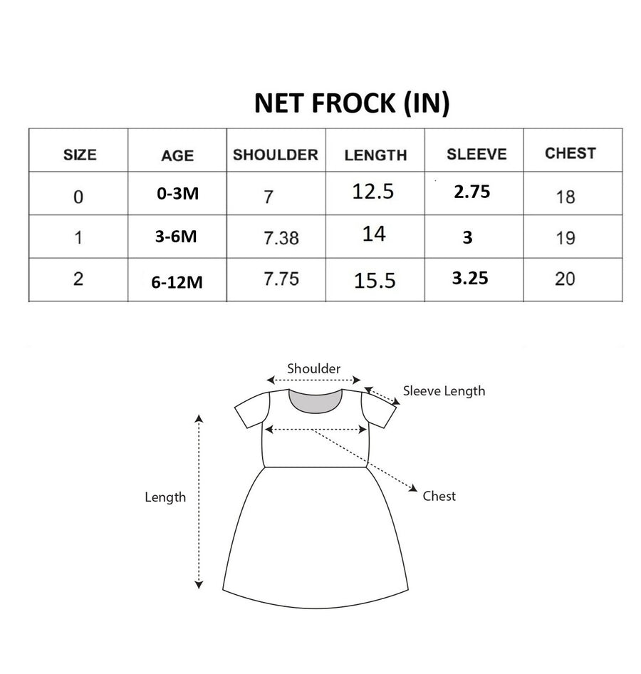 Baby Girl Floral Peter Pan Collar Dress size chart