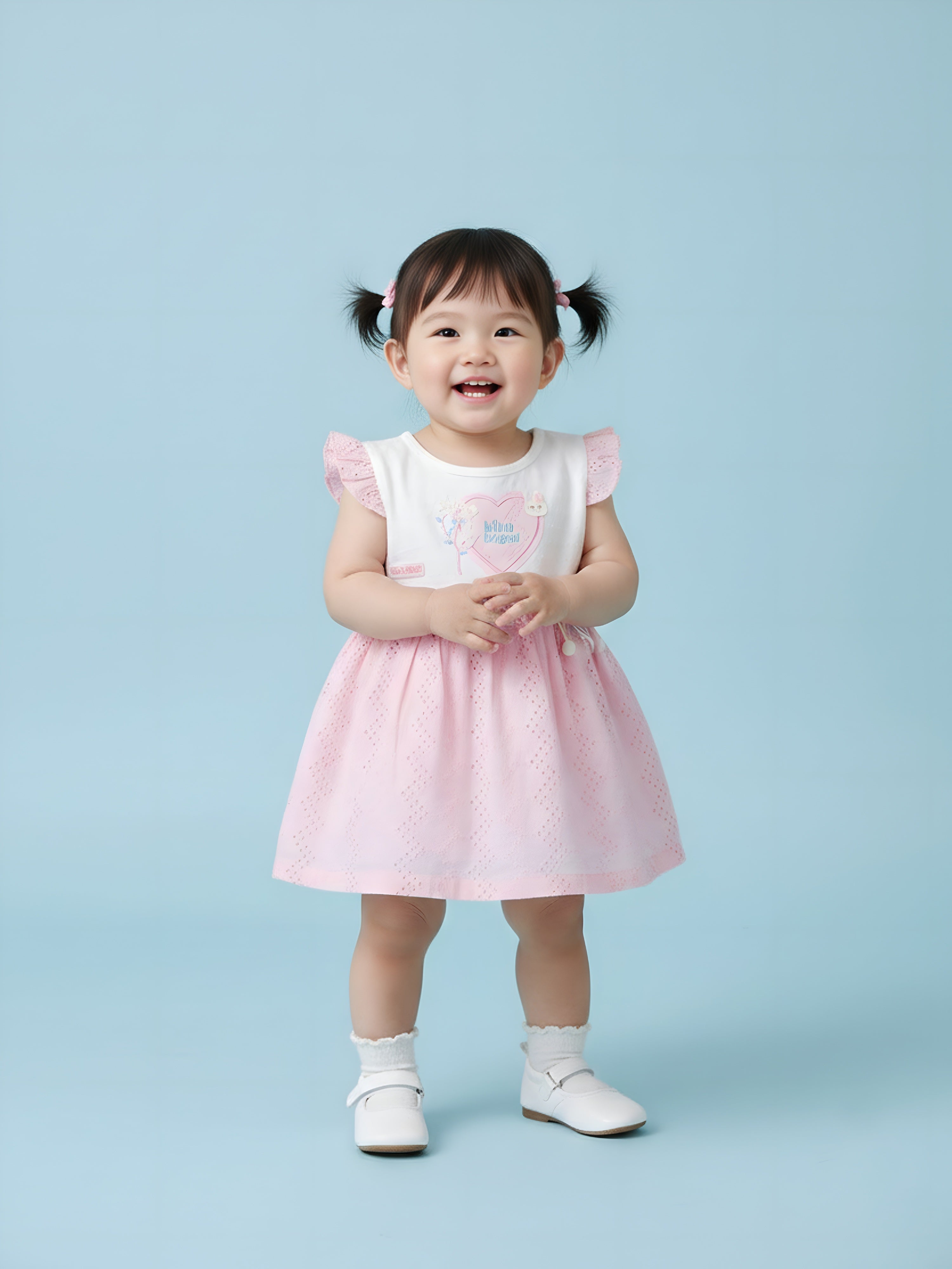 Baby Girls Heart Print Frock with Panty