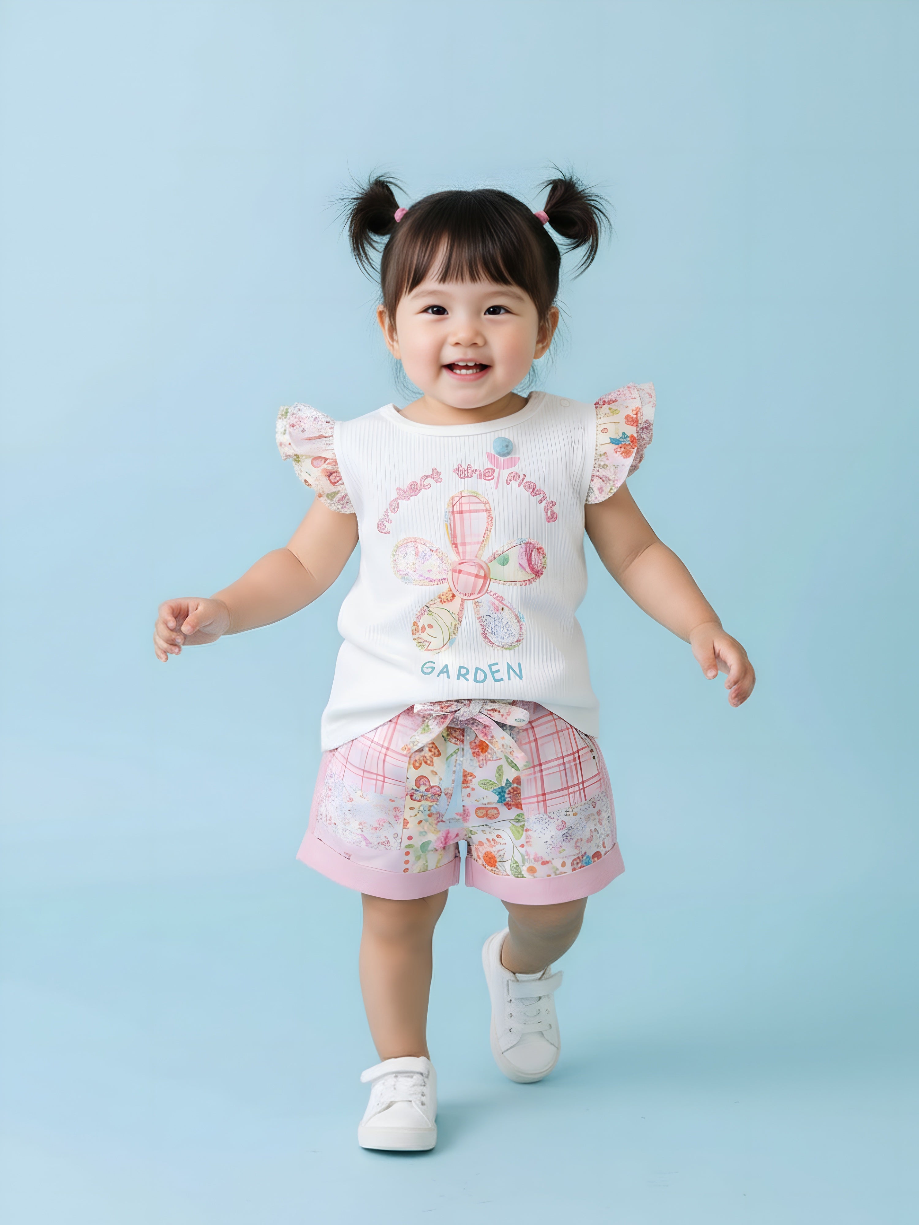 Toddler Printed Top & Shorts Casual Outfit