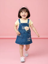 Girls Casual Denim Dungaree Set