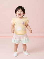 Infant Girls Cotton T-Shirt & Shorts Set