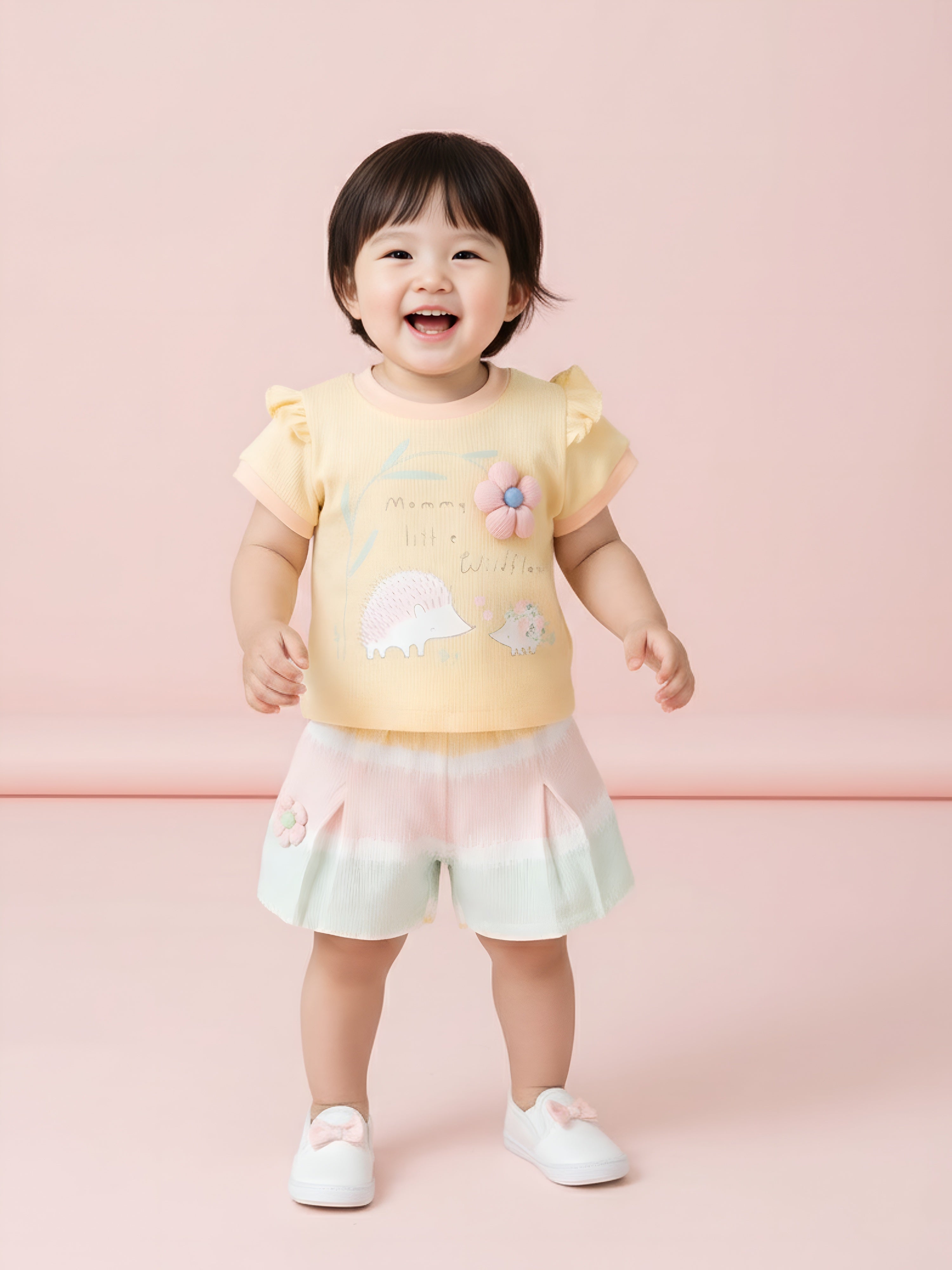 Infant Girls Cotton T-Shirt & Shorts Set