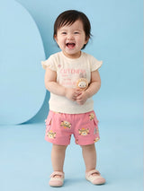 Baby Girl Cotton Top & Printed Shorts Set