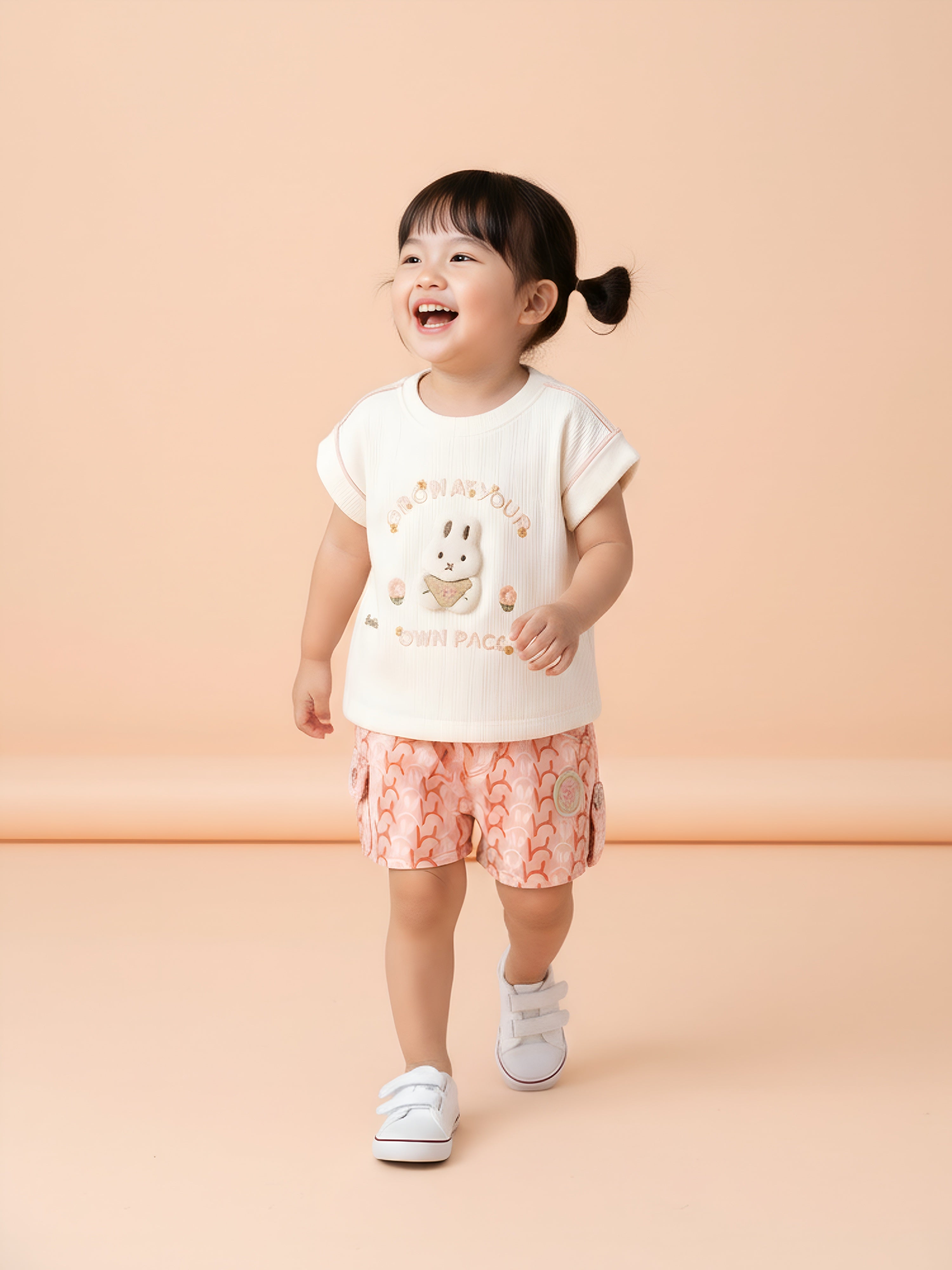 Girls’ Printed T-Shirt & Shorts Outfit Set