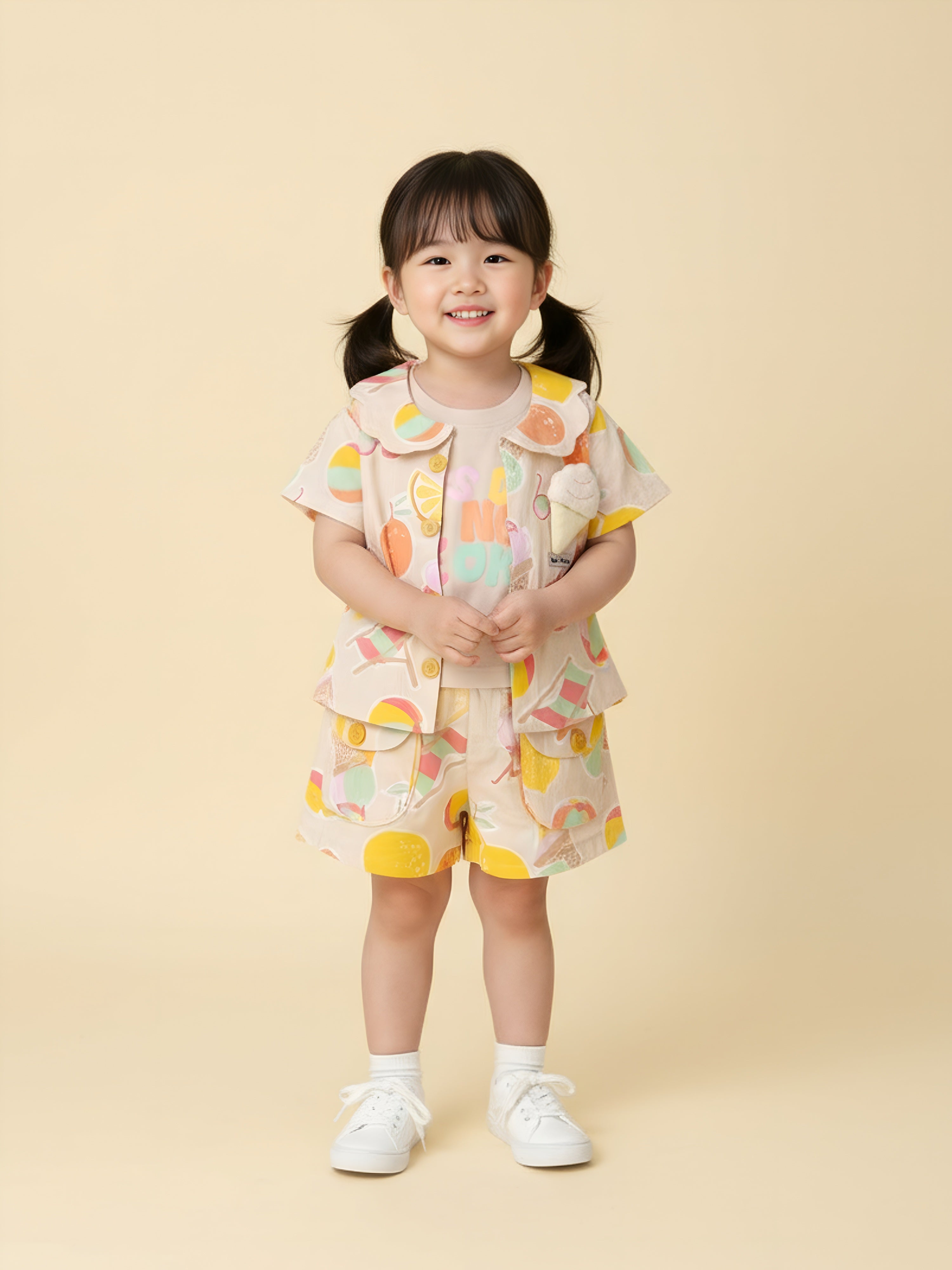 Kids’ Colorful Printed Summer Outfit Set