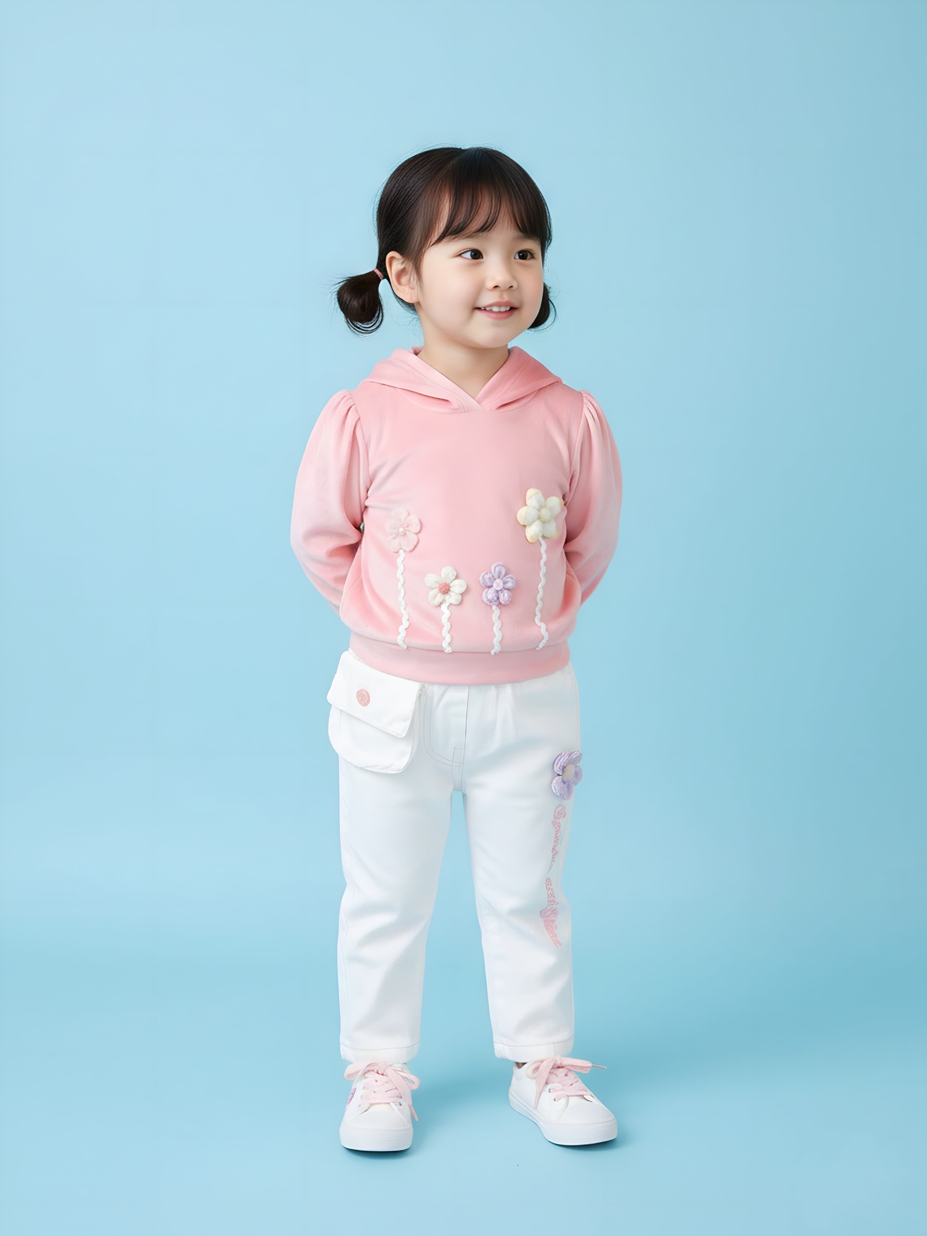 Girls Hooded Sweatshirt & Pant Set
