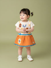 Girls Floral Crochet Knit Frock Set with Top & Panty
