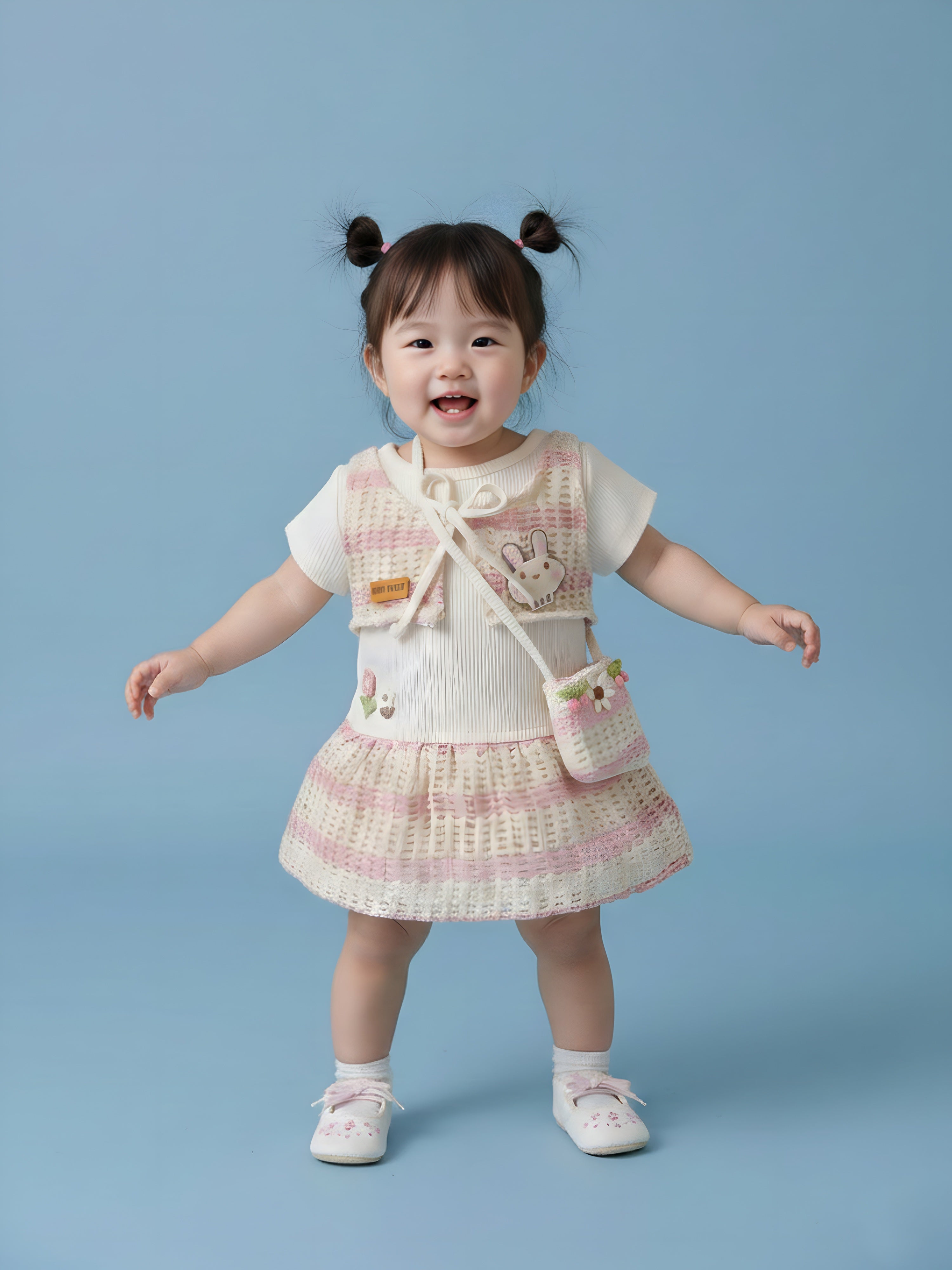 Girls Premium Frock with Matching Panty and Shoulder Bag