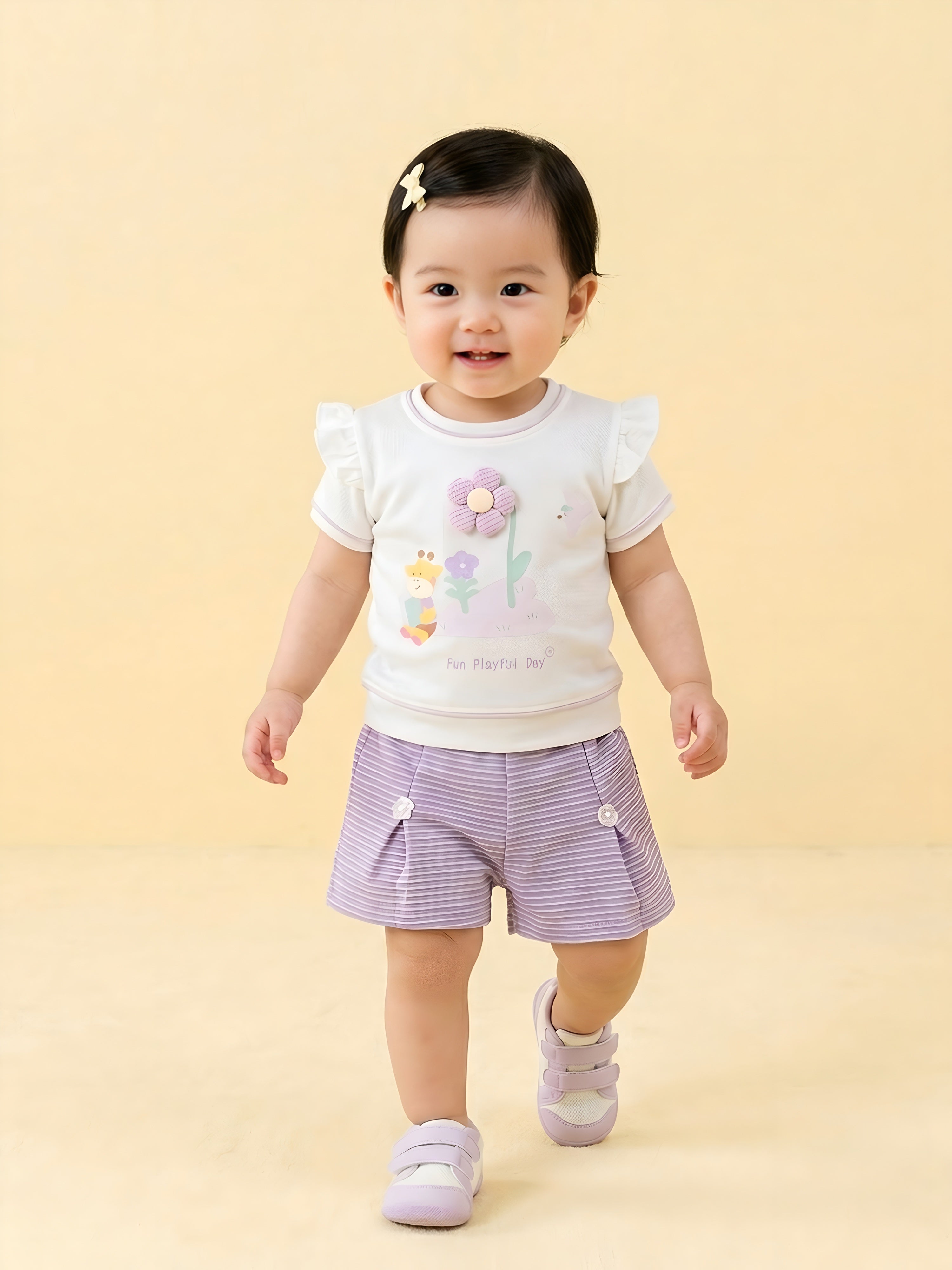 Baby Girls Cotton Top & Shorts Set