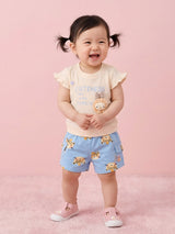 Baby Girl Cotton Top & Printed Shorts Set
