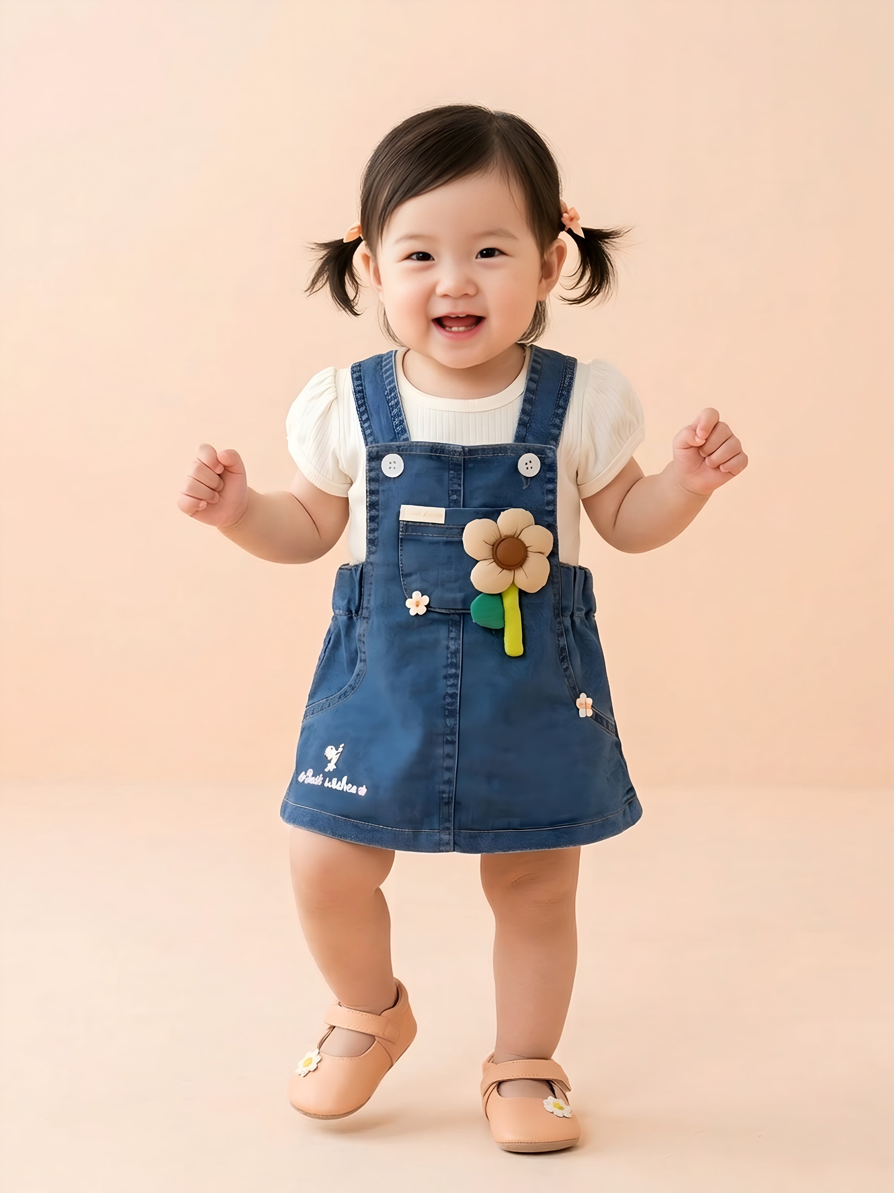 Baby Girls Denim Dungaree Dress
