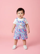 Toddler Boys’ Psychedelic Swirl Giraffe Overall Set