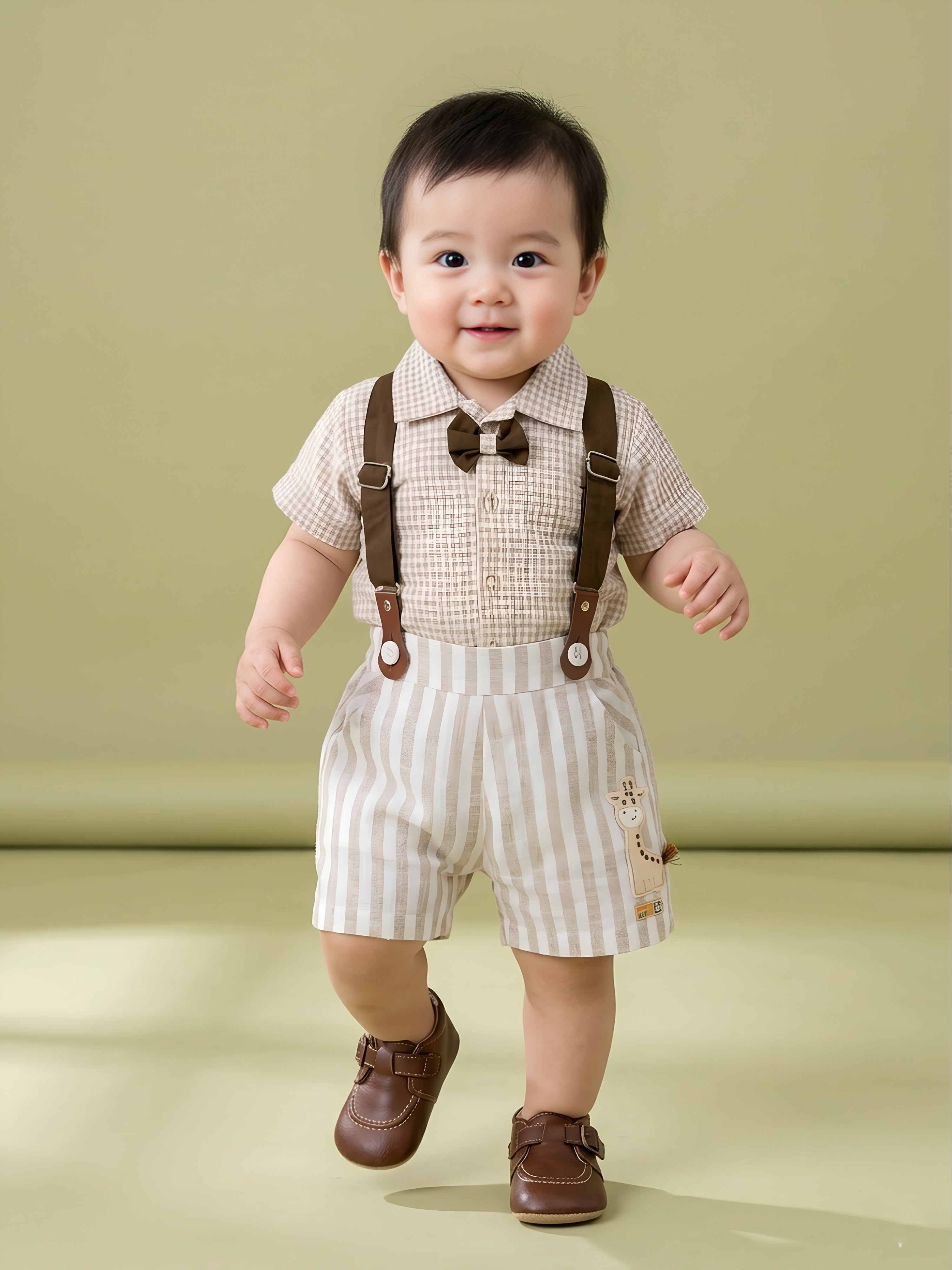 Baby Boys' Stripe Suspender Set