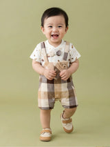 Baby Boy's Plaid Romper & Bow Tie Set