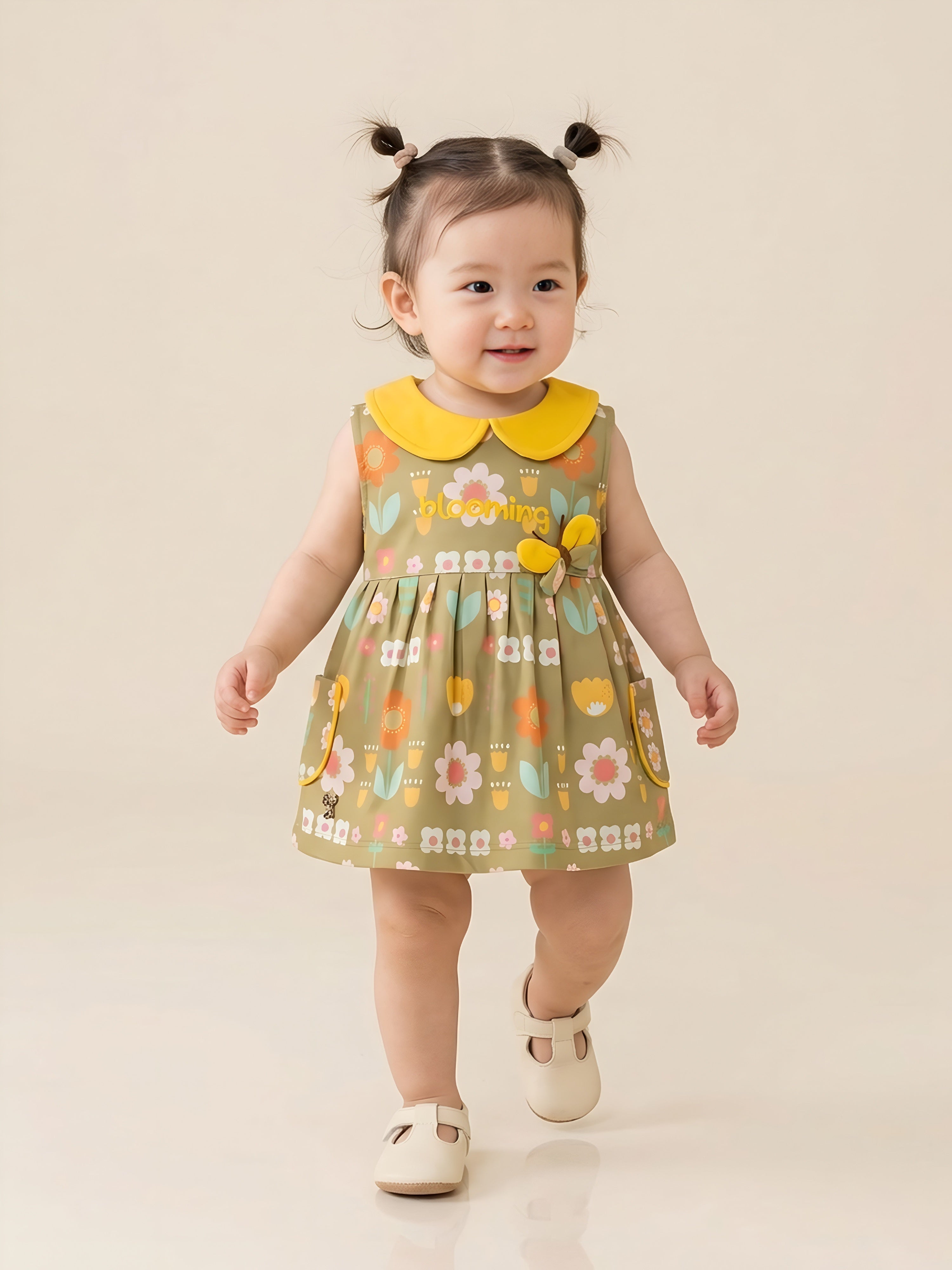 Baby Girl Floral Peter Pan Collar Dress
