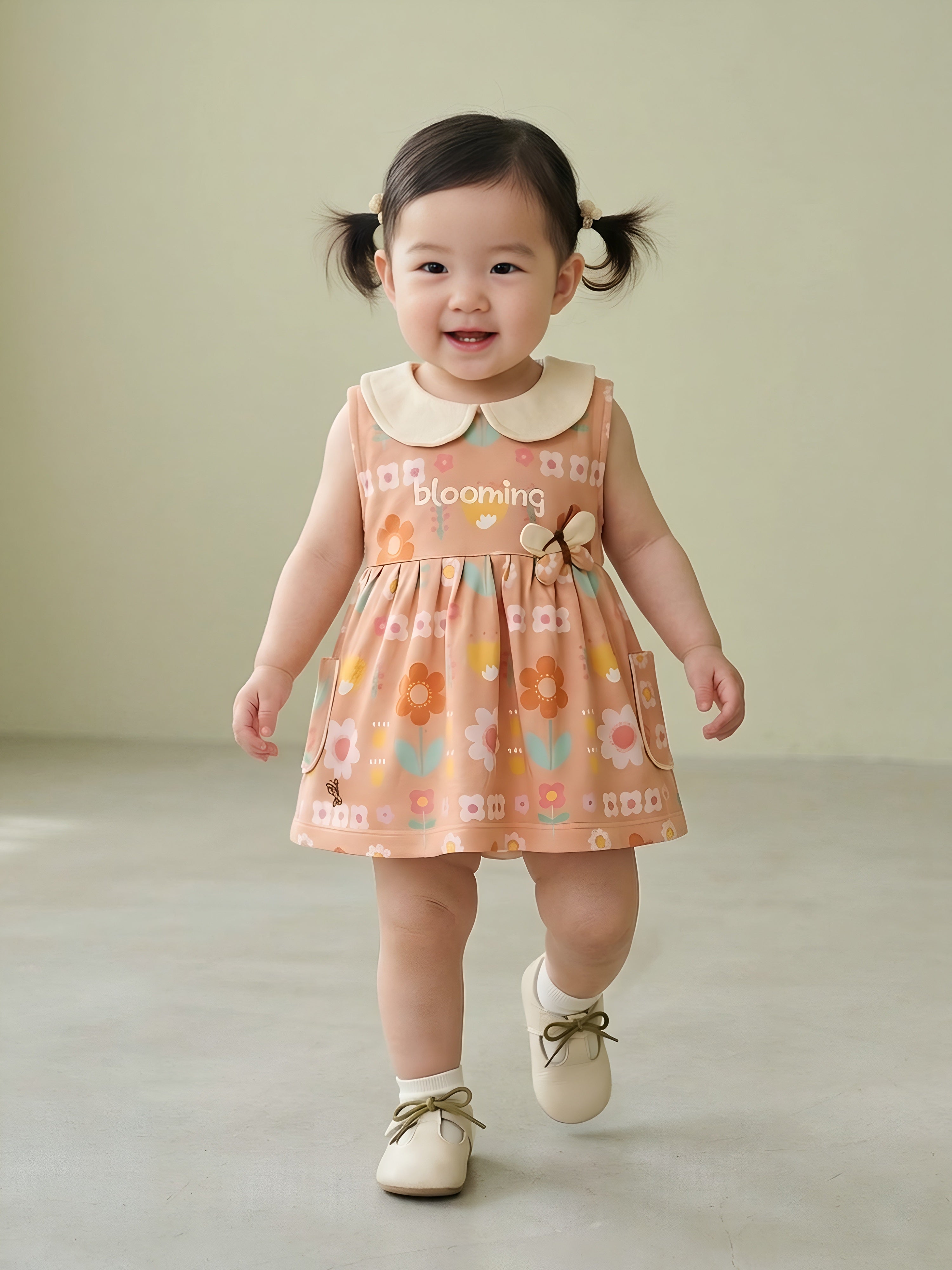 Baby Girl Floral Peter Pan Collar Dress