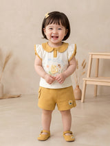 Baby Girl Flutter Sleeve Top & Shorts Summer Clothing Set
