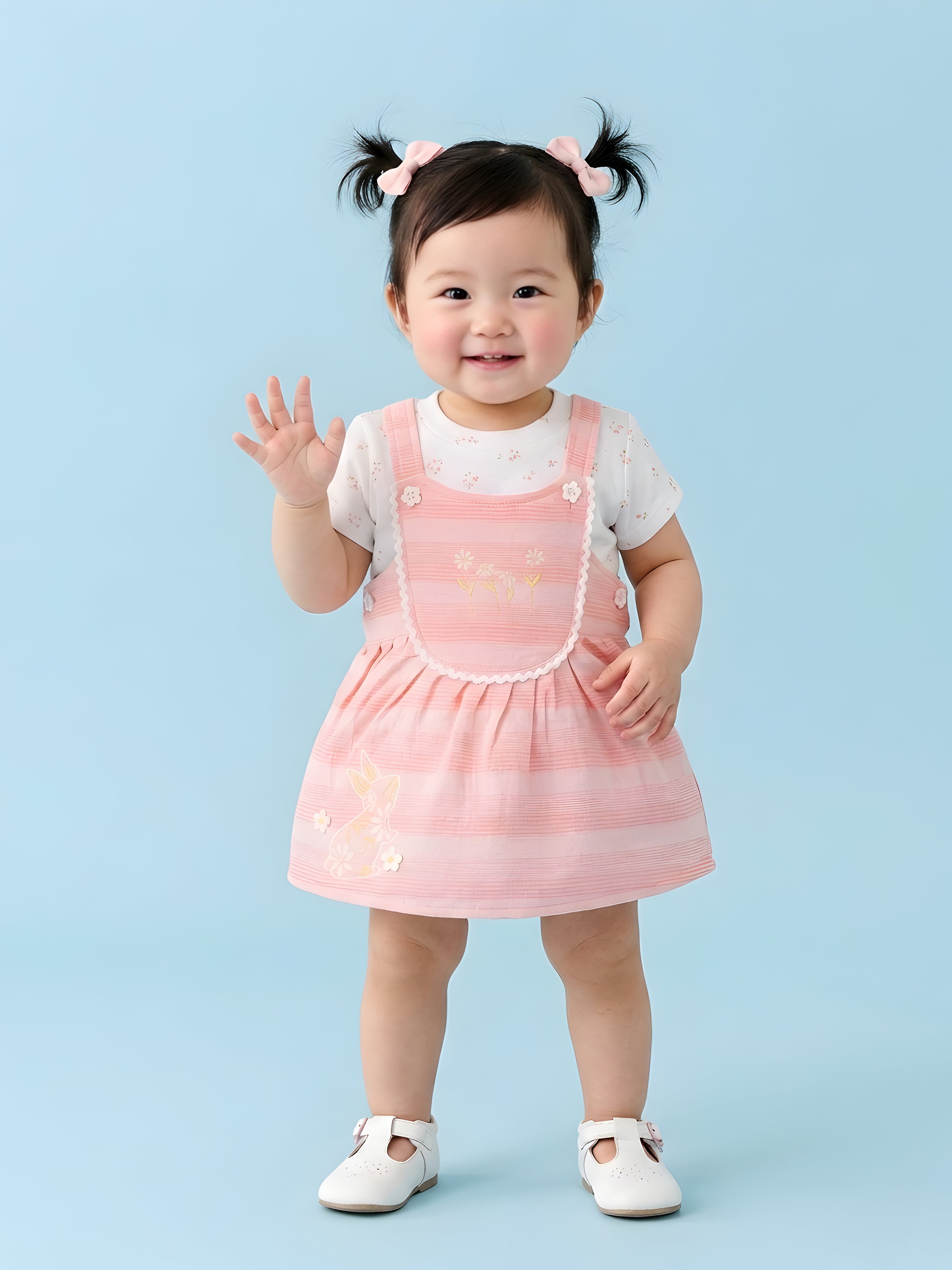 Baby Girls Dungaree Dress Set