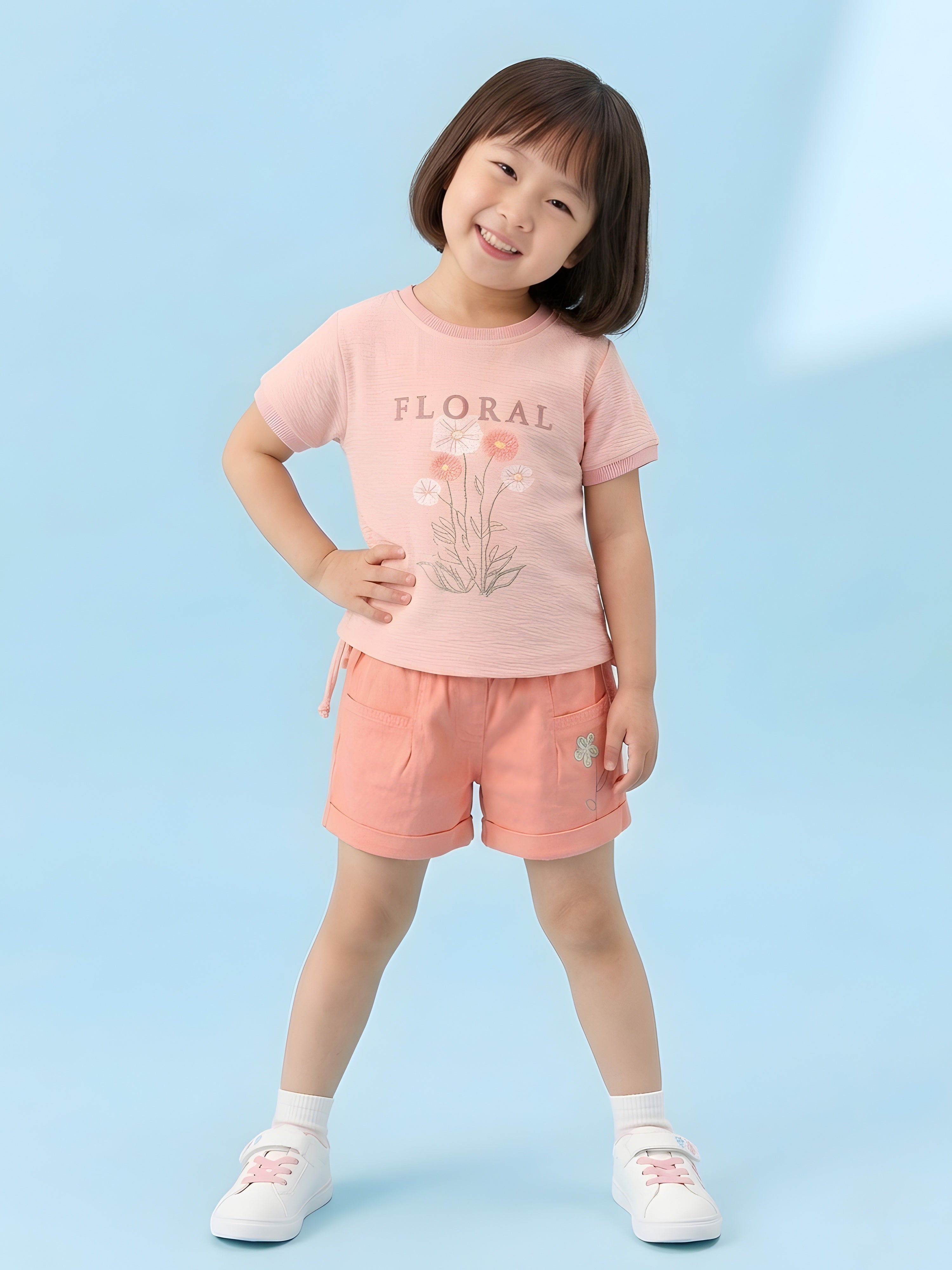 Girls T-Shirt & Shorts Co-ord Outfit Set