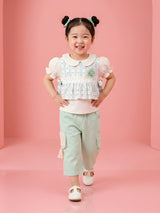 Girls Stylish Top & Capri Pant Set