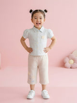 Girls Shirt Top & Capri Pants Set