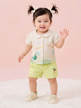 Baby Girls Printed Shirt & Shorts Outfit