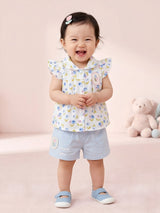 Baby Girls Collar Top and Shorts Clothing Set