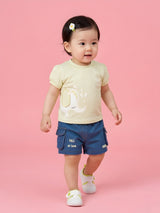 Baby Girls Top with Denim Shorts