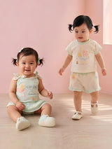 Baby Girl Clothing Set with Top, Shorts & Bodysuit