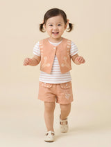 Keti Mini Girls Top, Shorts & Shrug Clothing Set