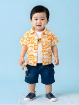 Toddler Boys 3-Pc Tropical Printed Outfit