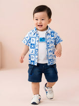 Toddler Boys 3-Pc Tropical Printed Outfit