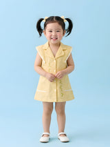 Girls Pink Embroidered Sleeveless Dress
