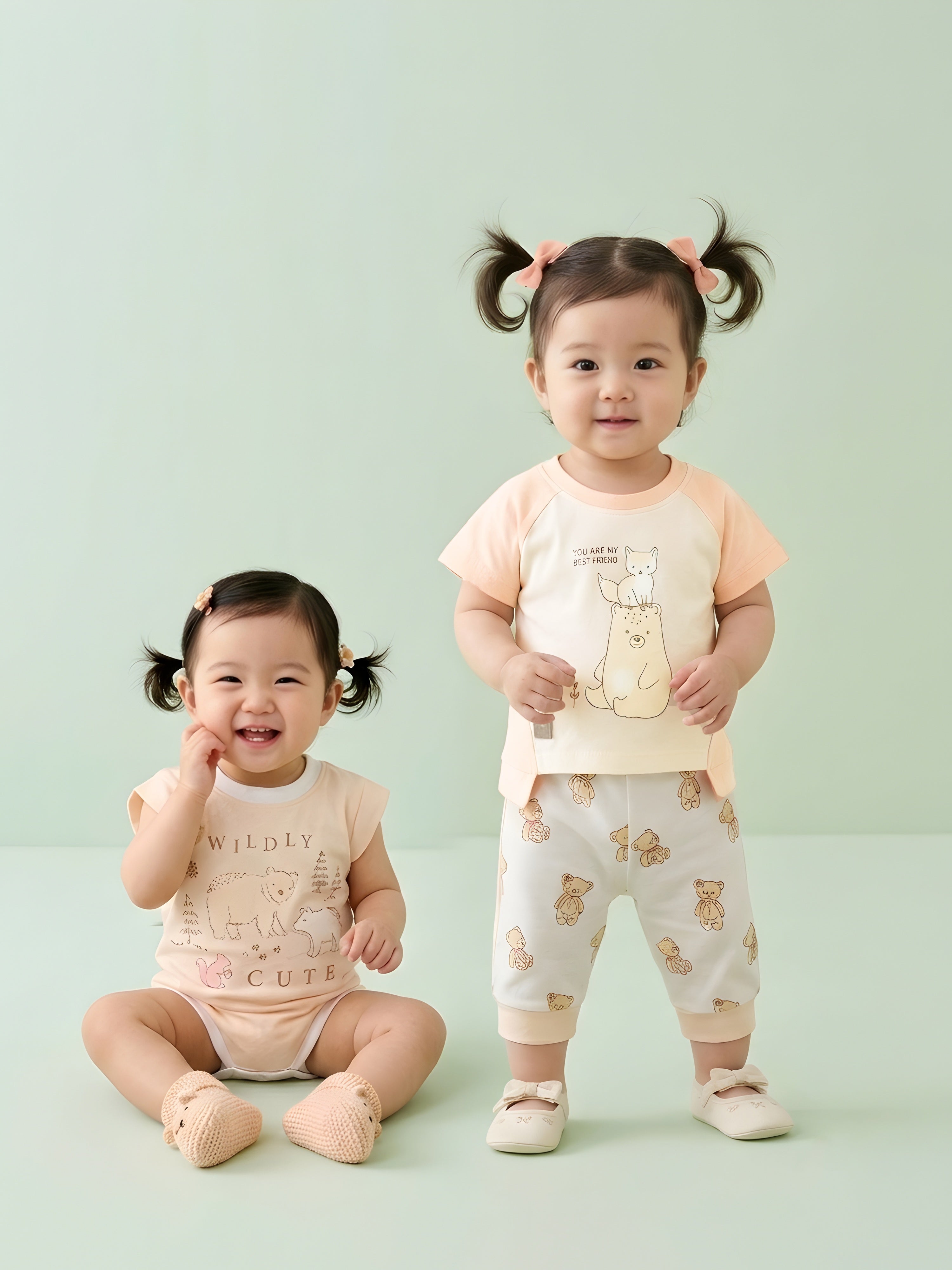 Baby Girl Clothing Set with Top, Shorts & Bodysuit