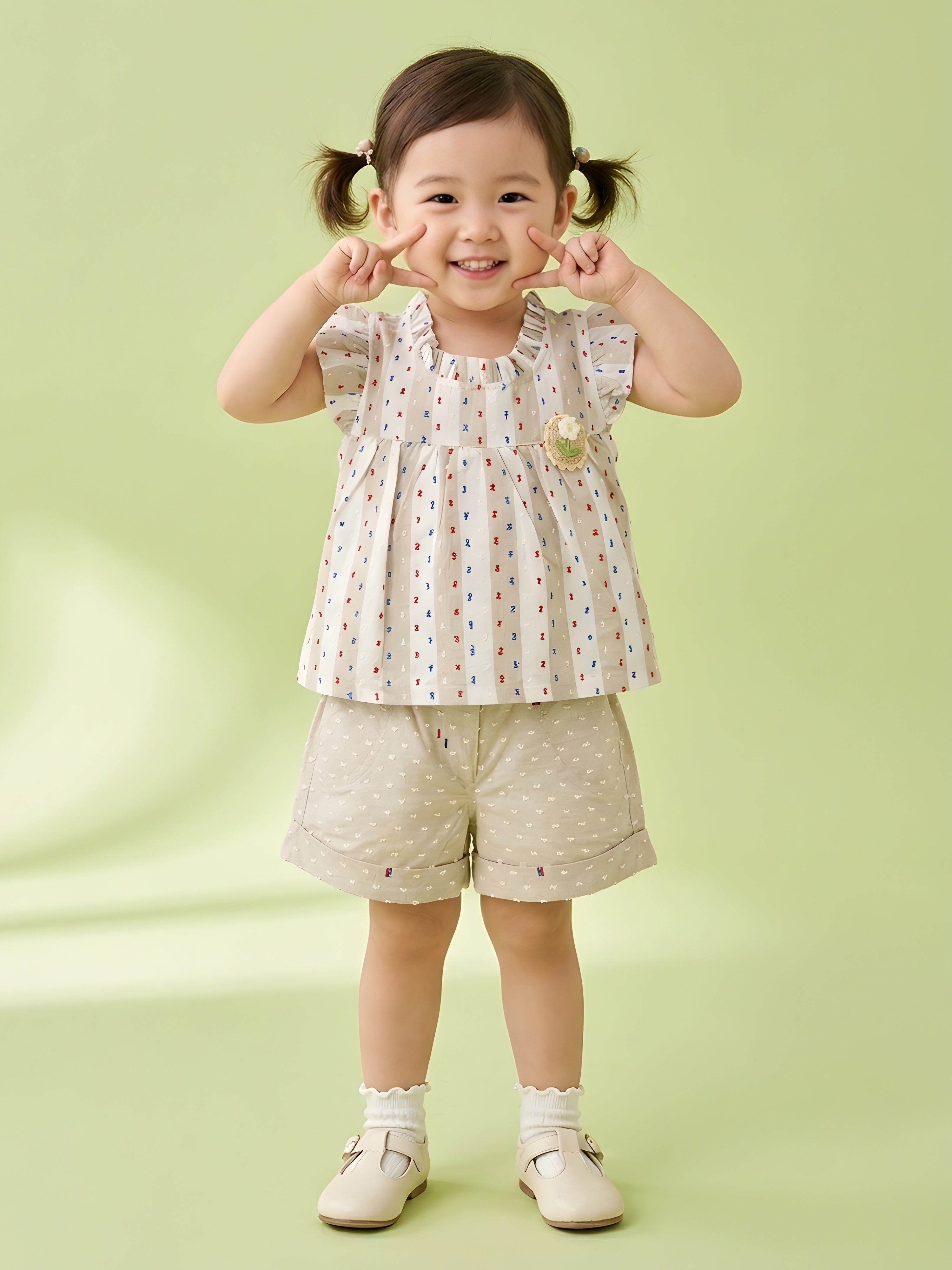 Floral Top & Shorts Clothing Set