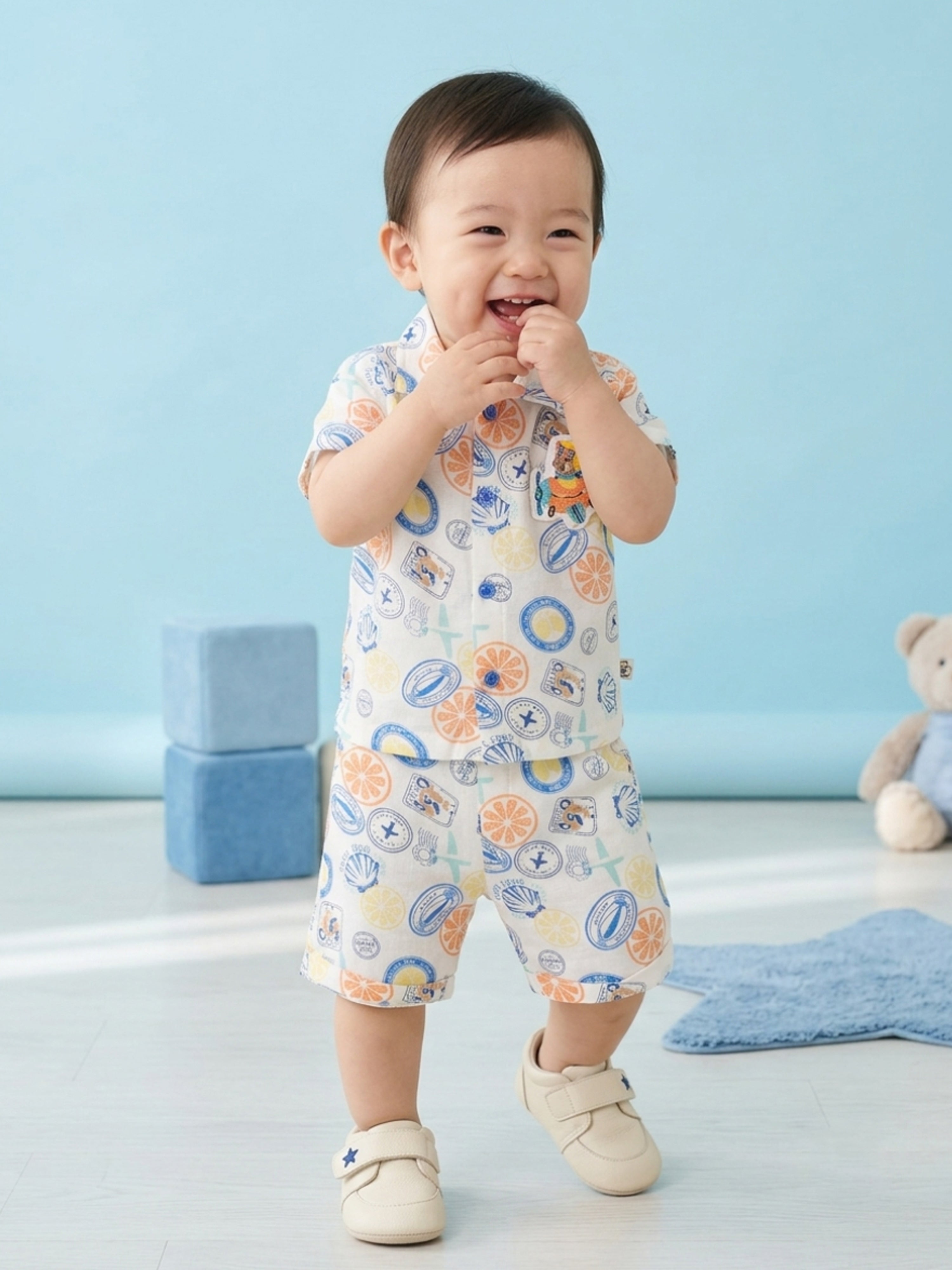 Baby Boys Short Sleeve Shirt and Shorts