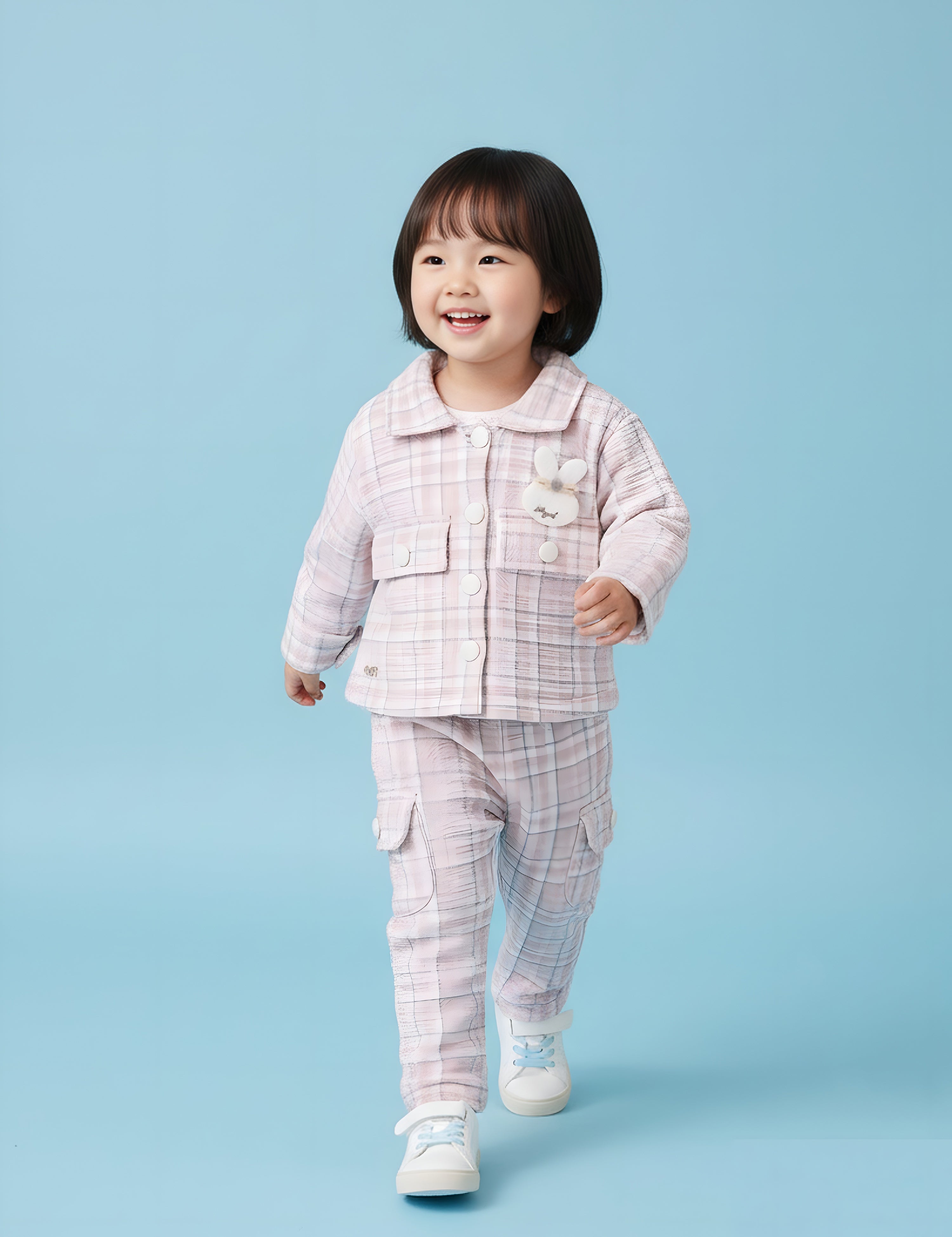 Checked Jacket & Cargo Pants Co-ord Set