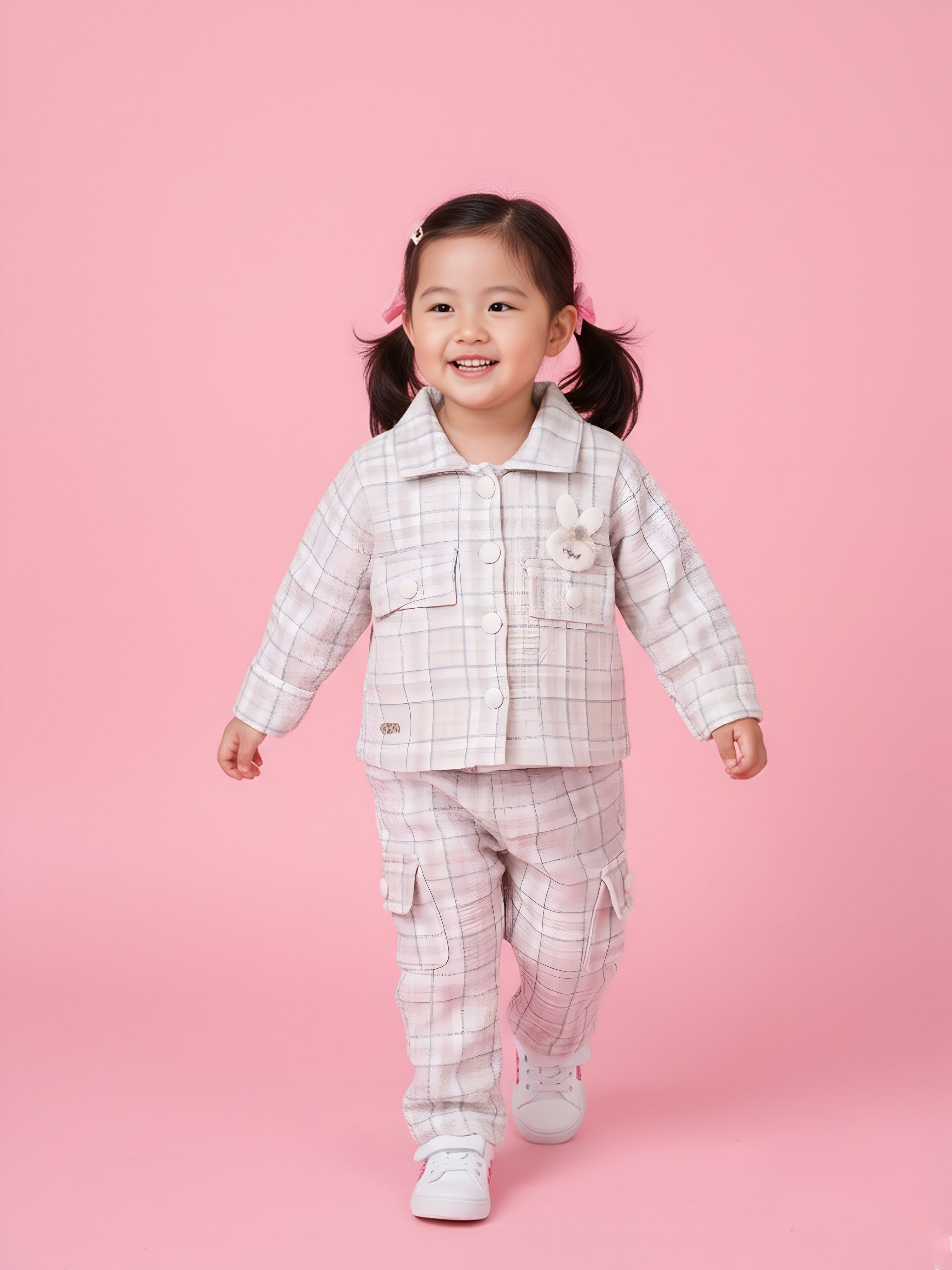 Checked Jacket & Cargo Pants Co-ord Set