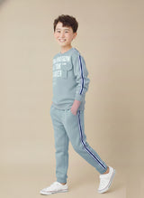 Boy's Cotton Co-Ord Set for Boys | Beige & Green