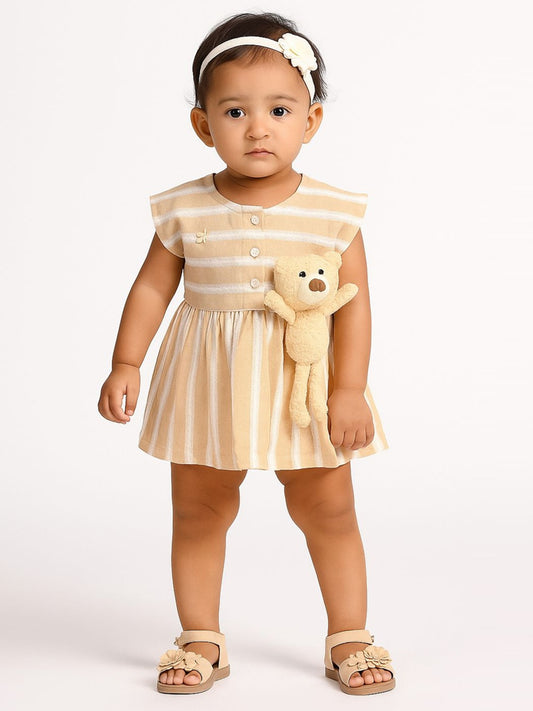 JELLY JOY Baby Girls Striped Cotton A-Line Dress