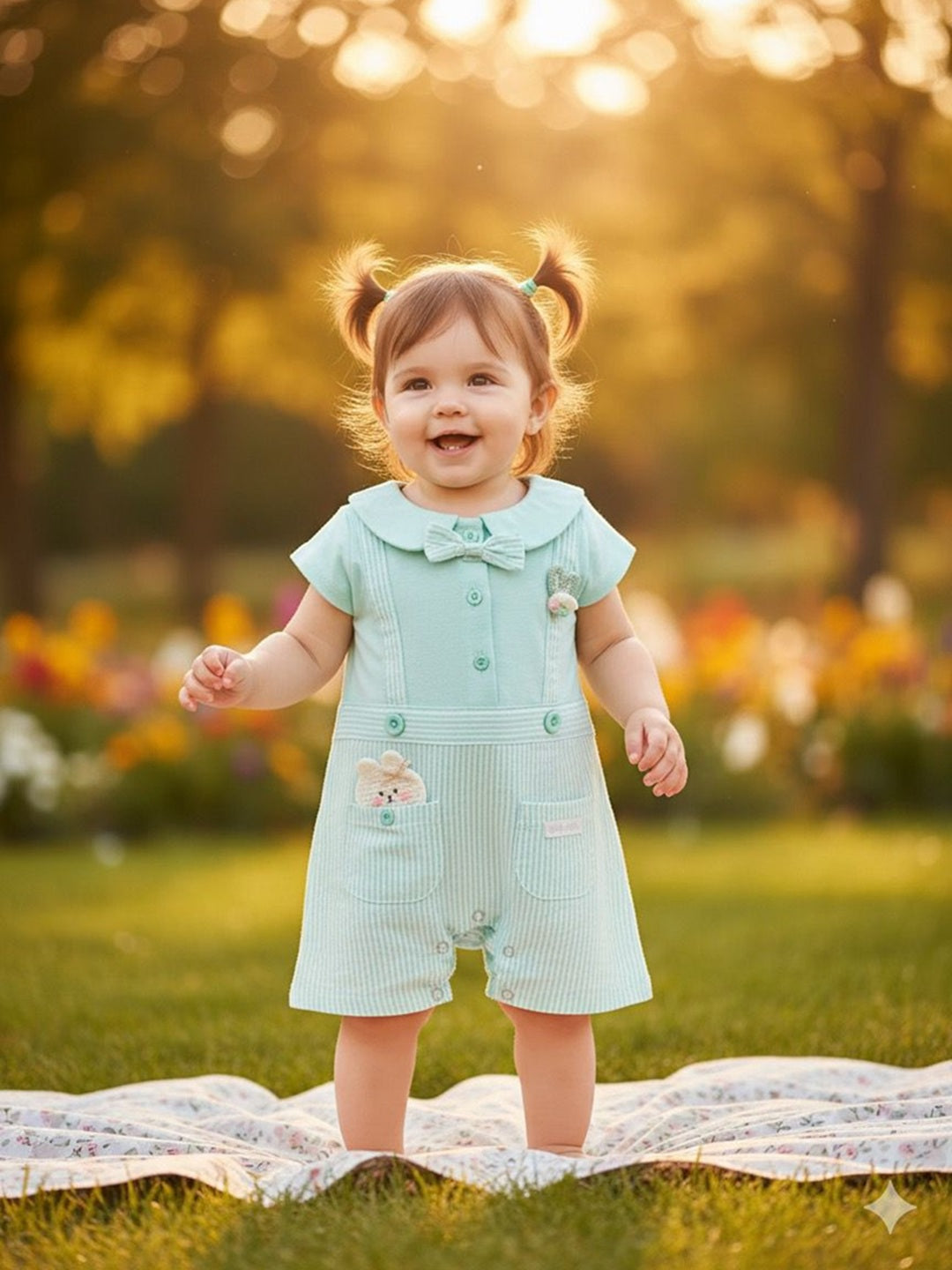 KIKO Printed Cotton Romper for New Born Baby