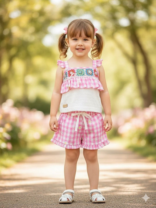 KIKO Pure Cotton Top with Printed Shorts