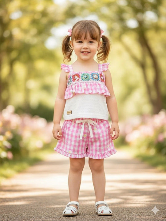 KIKO Pure Cotton Top with Printed Shorts