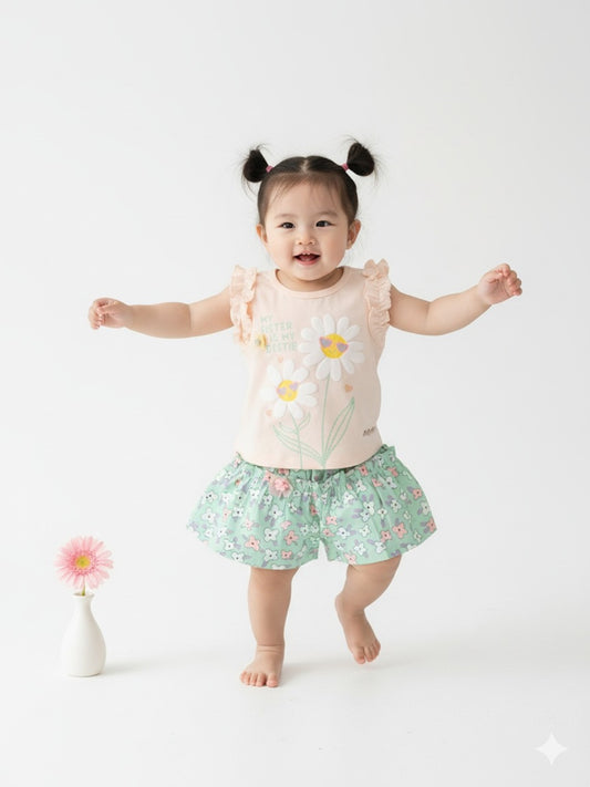 Baby's Day Girls Cotton Top with Shorts