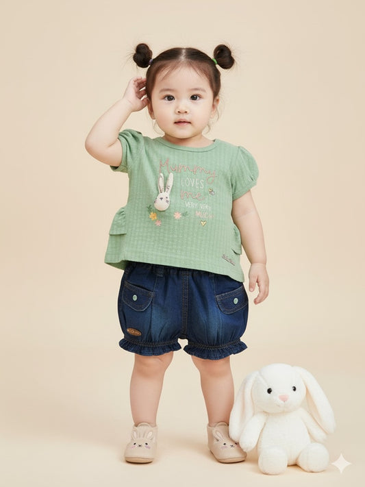 Baby's Day Girls Cotton Top and Shorts
