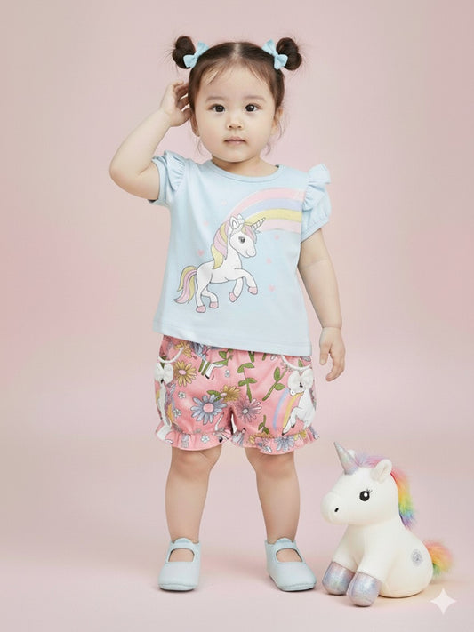 Baby's Day Girls Cotton Top and Bottom