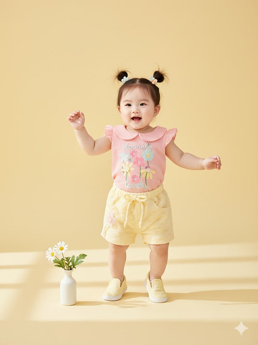 Baby's Day Girls Cotton Top with Shorts
